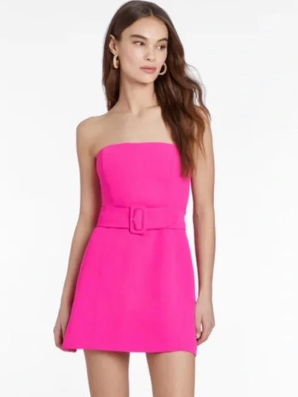 Amanda Uprichard Fae Dress Hot Pink